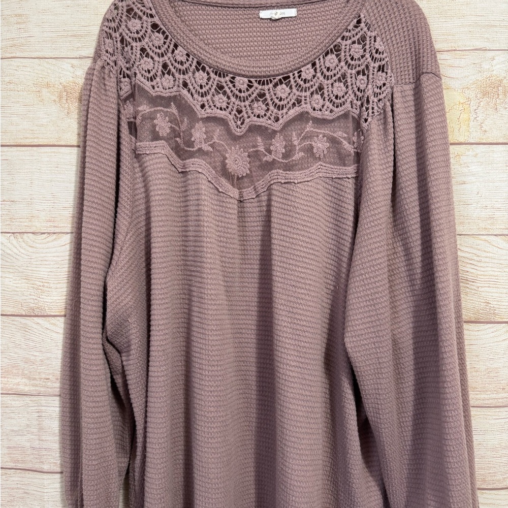 Maurices Pink Long Sleeve Relaxed Blouse